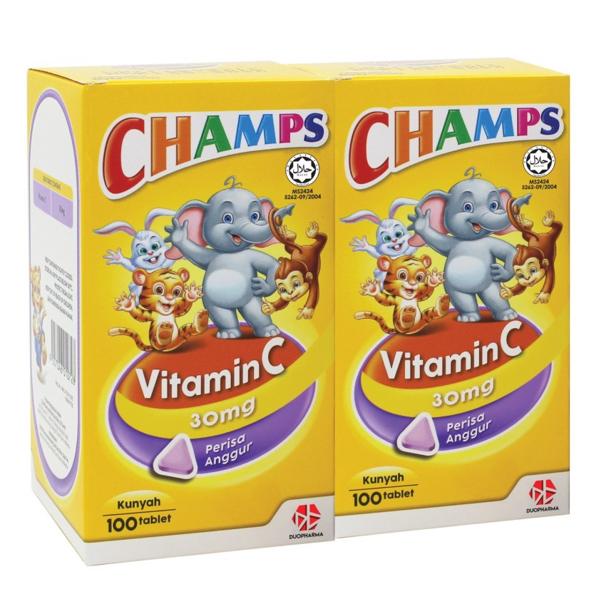 CHAMPS VIT C 3OMG B/CURRANT  TWIN PACK (100'S + 100's)